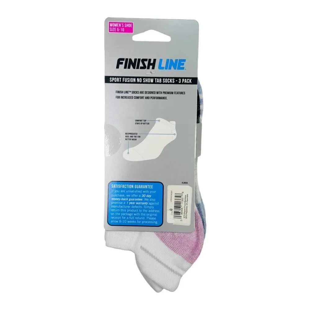 Finish Line Sport Fusion No-Show Tab Socks - 3 Pairs - 2 Sets